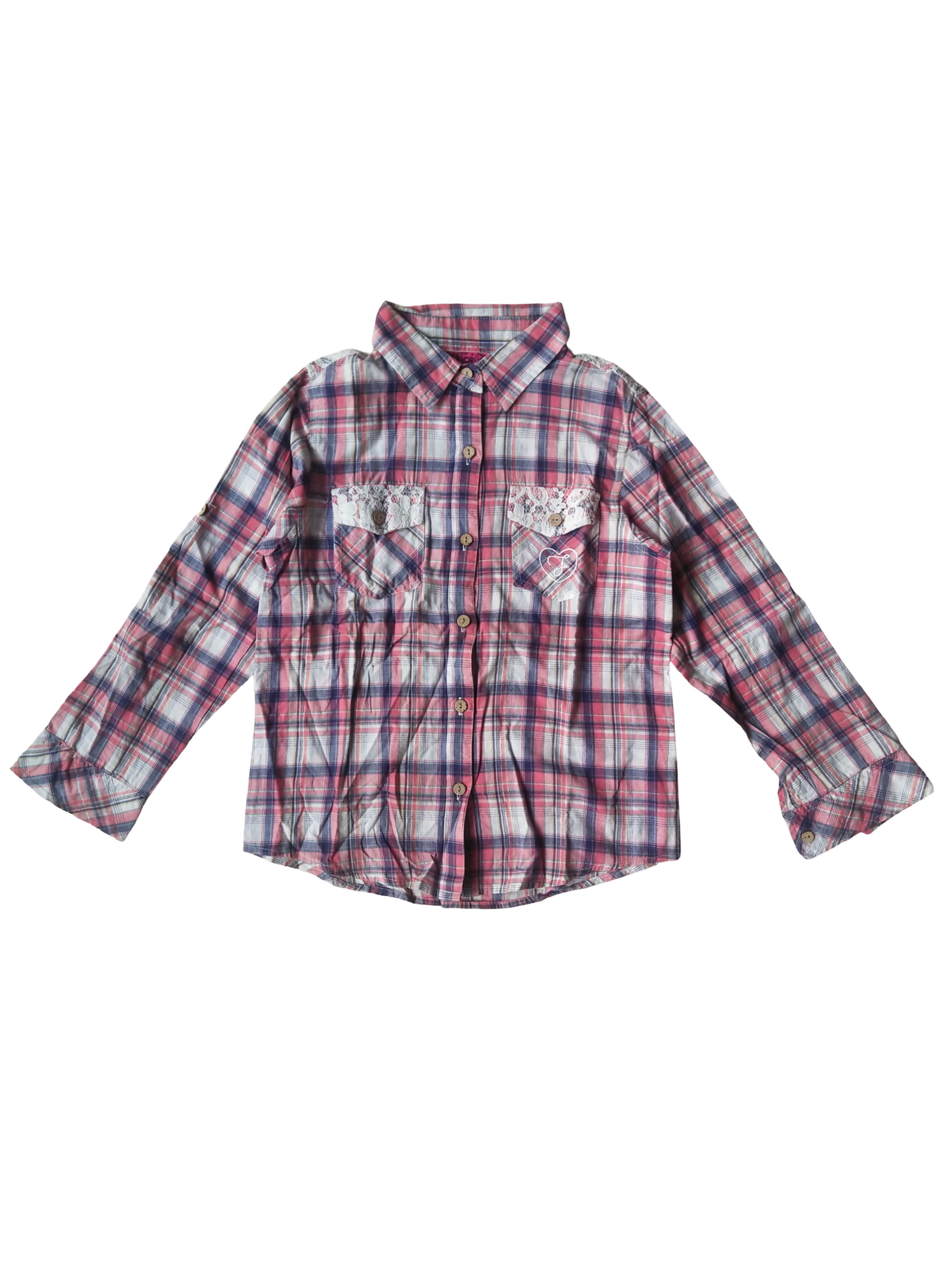 Fiorucci 2000s Fiorucci Plaid Lace Shirt Fairy Grunge Coquette Y2K Size S / US 4 / IT 40 - 1 Thumbnail