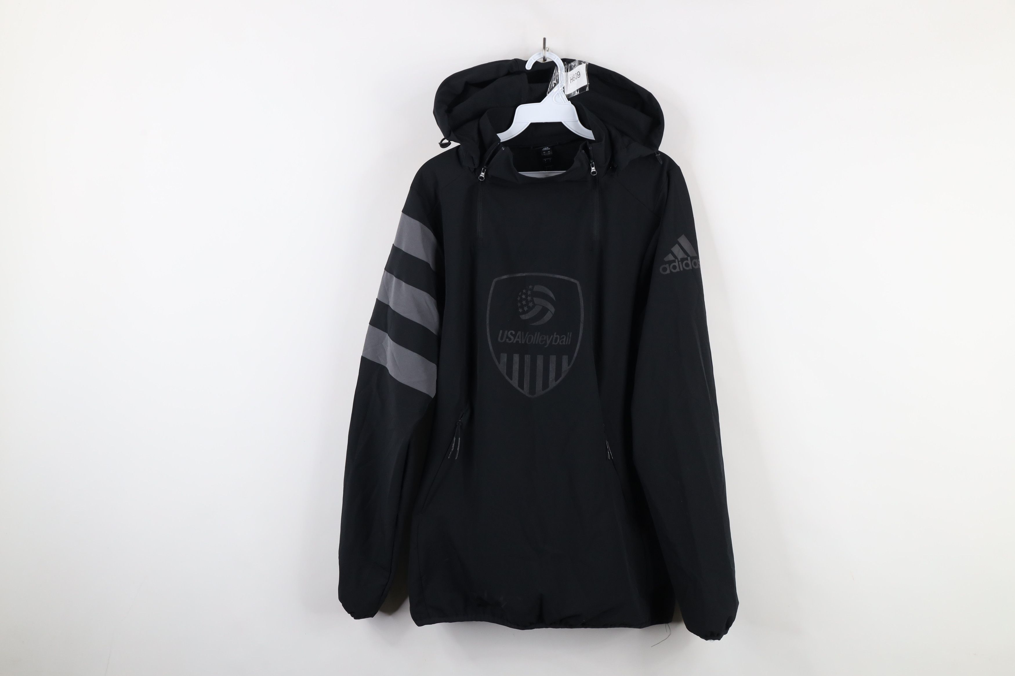 Adidas × Vintage Adidas Spell Team USA Volleyball Hooded Anorak Jacket Black Size US S / EU 44-46 / 1 - 1 Thumbnail
