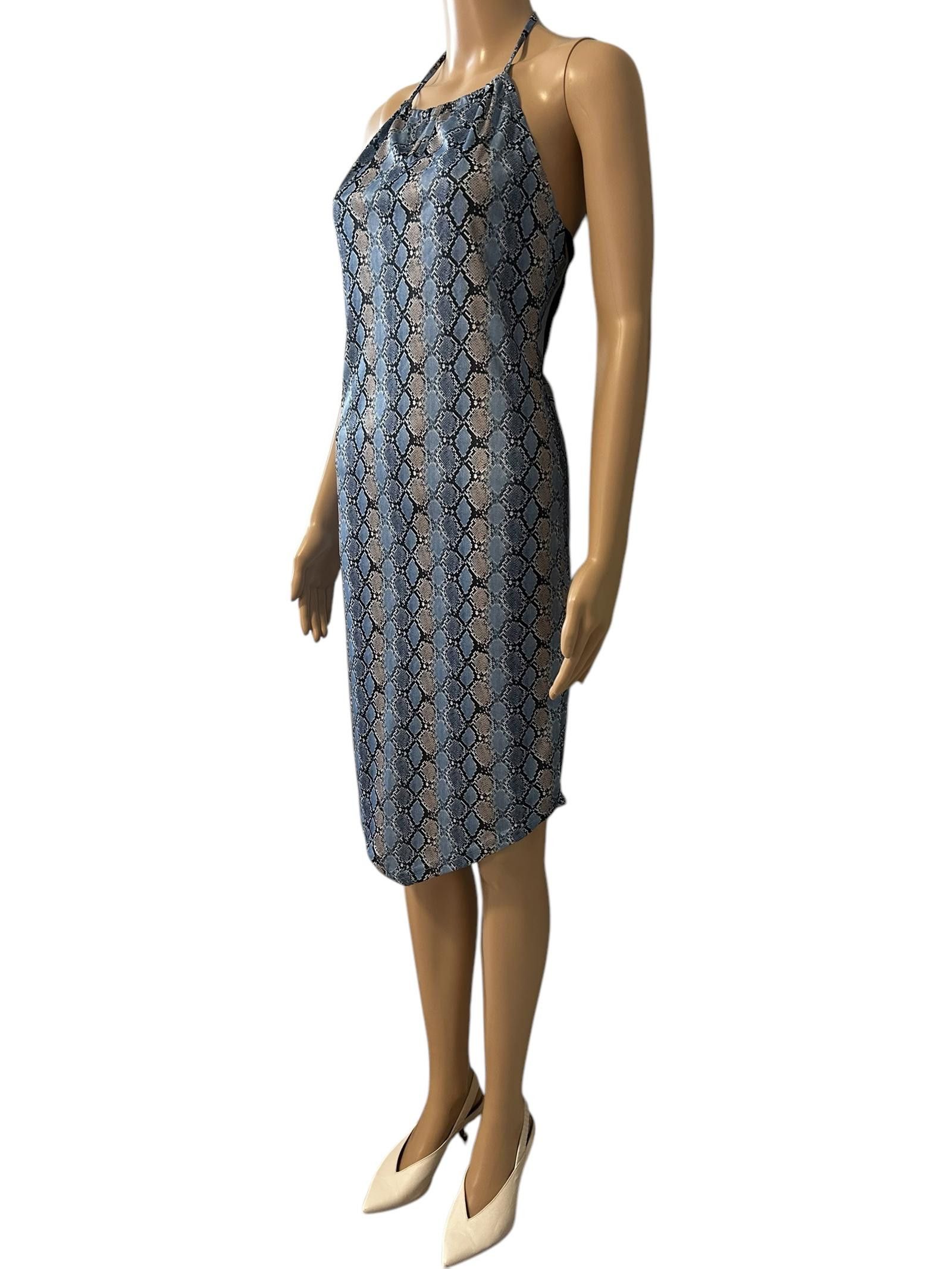 Designer Accomplice Snakeskin Print Halter Dress Size S / US 4 / IT 40 - 2 Thumbnail