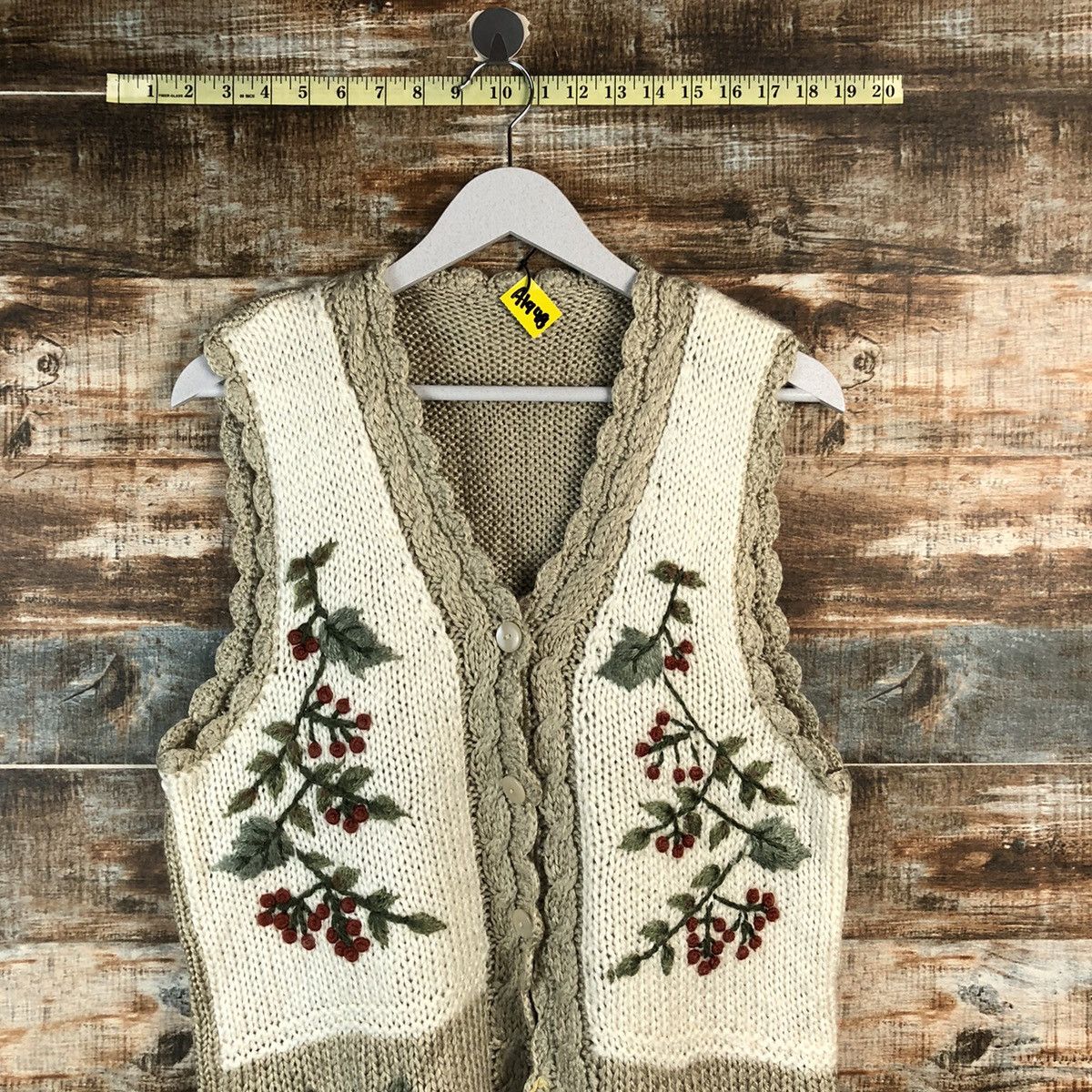 Homespun Knitwear × Japanese Brand Japan handmade Brown Vest Knitwear #A1948 Size M / US 6-8 / IT 42-44 - 2 Thumbnail