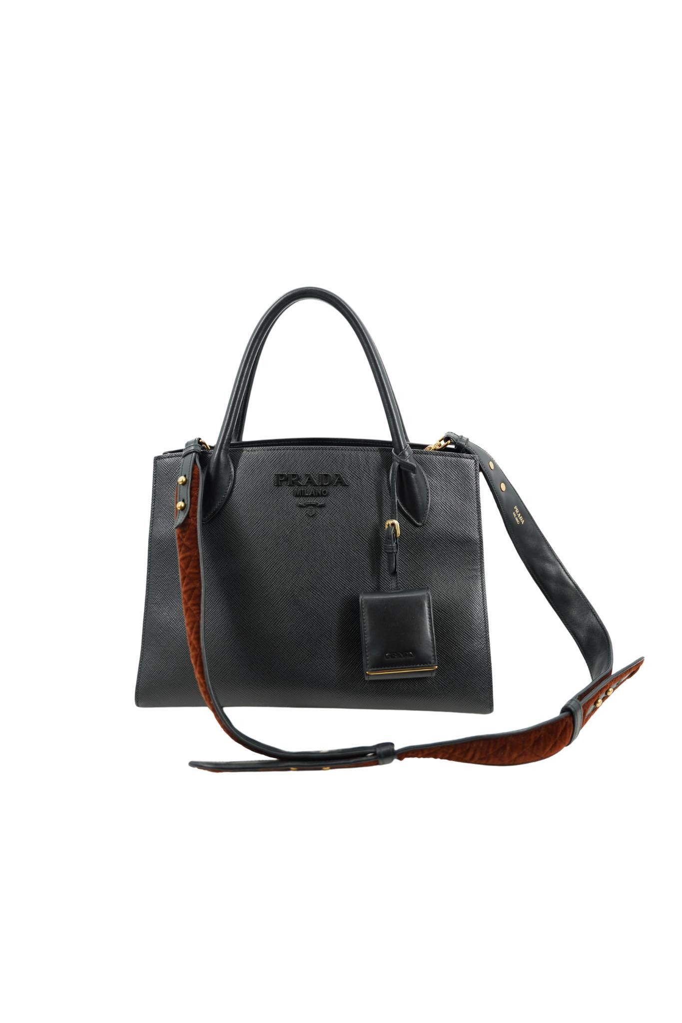 Prada Prada Milano Handbag With Velvet Strap Size ONE SIZE - 1 Thumbnail