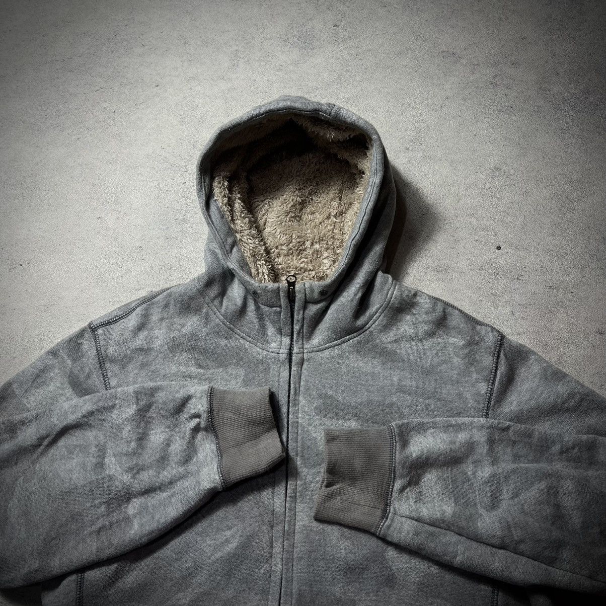 Japanese Brand Japanese Y2k Camo Fur Sherpa Grunge Punk Gothic Style Hoodie Size US L / EU 52-54 / 3 - 11 Thumbnail