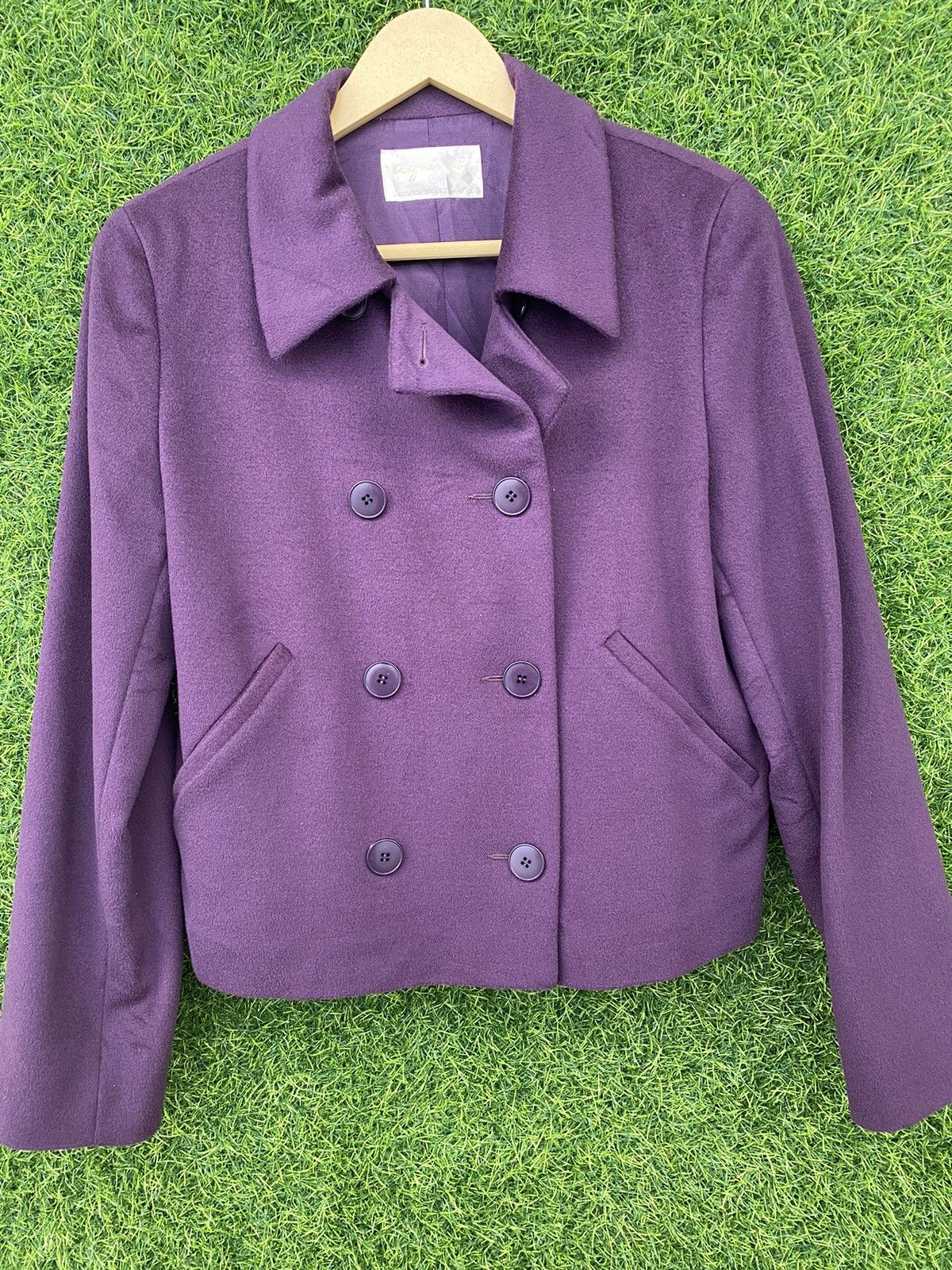 agnes b. Agnes B Double Breasted purple wool blend peacoat Size M / US 6-8 / IT 42-44 - 2 Thumbnail