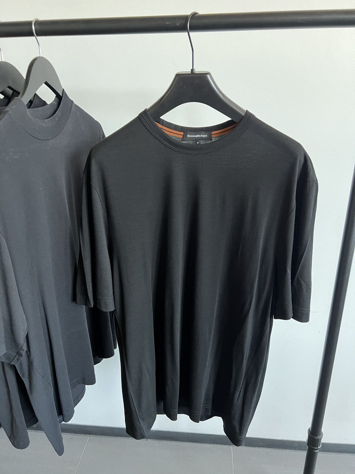 Ermenegildo Zegna Mainline 100% Wool Blank Black Tee Size US M / EU 48-50 / 2 - 1 Thumbnail