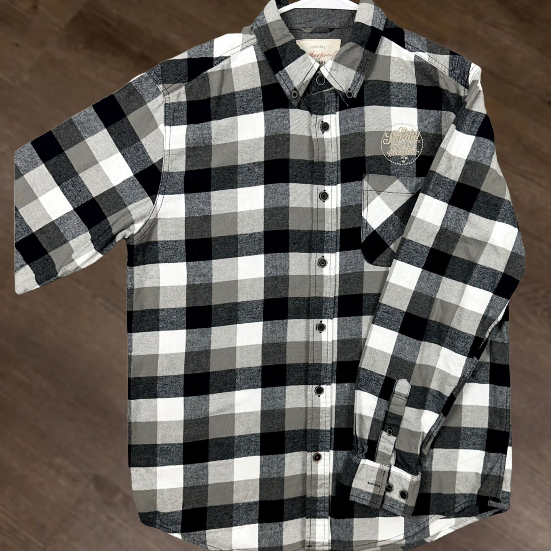 Weatherproof VINTAGE Weatherproof Mens Medium Shirt Flannel Button Down White Black Check Size US M / EU 48-50 / 2 - 1 Thumbnail