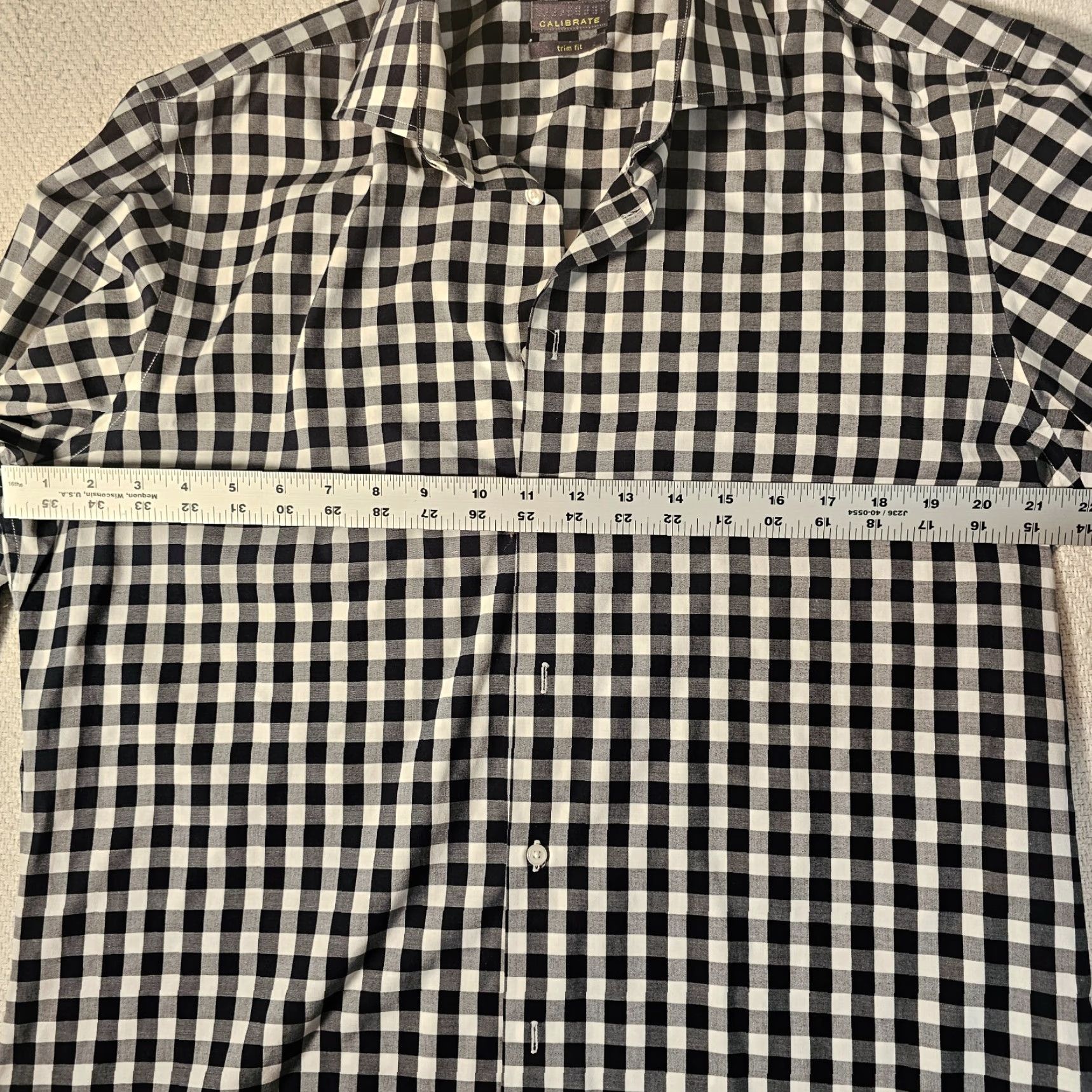 Vintage CALIBRATE Shirt Men's 16 34 35 Button Up Check Blue Long Sleeve No-iron Size US L / EU 52-54 / 3 - 4 Thumbnail