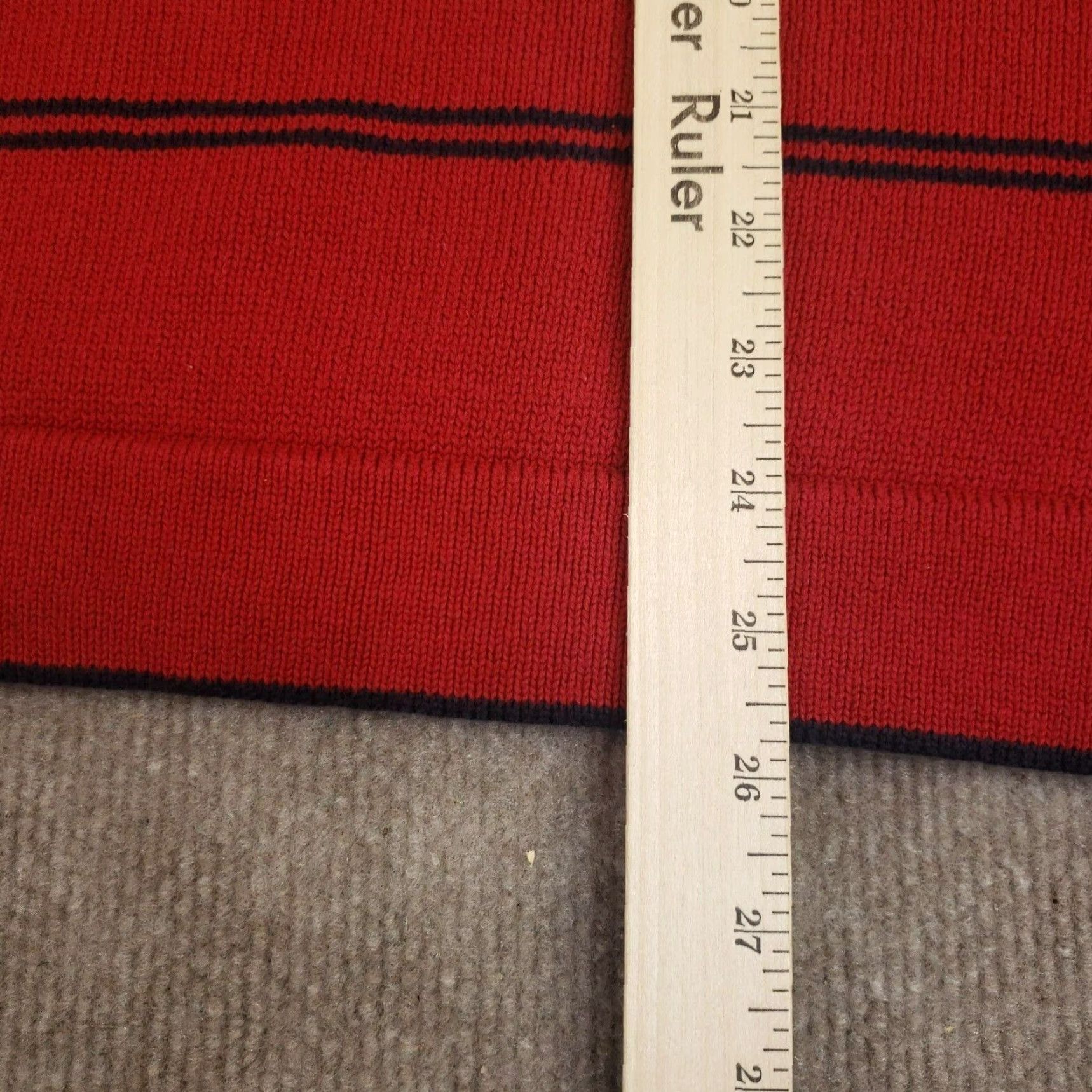 Nautica Nautica Mens Sweater Large Red Crew Neck Pullover Long Sleeve Striped Size US L / EU 52-54 / 3 - 4 Thumbnail