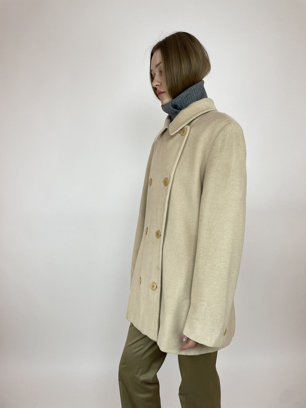 Other MARC CAIN WOOL/Angora BEIGE COAT Double-breasted WOMENS Size M / US 6-8 / IT 42-44 - 4 Thumbnail