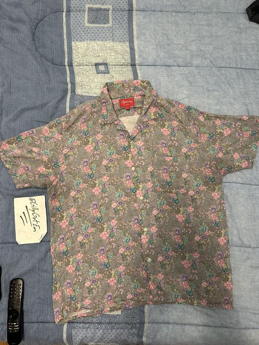 Supreme S/S19 Supreme Mini Floral Dusty Purple Rayon Shirt - Large