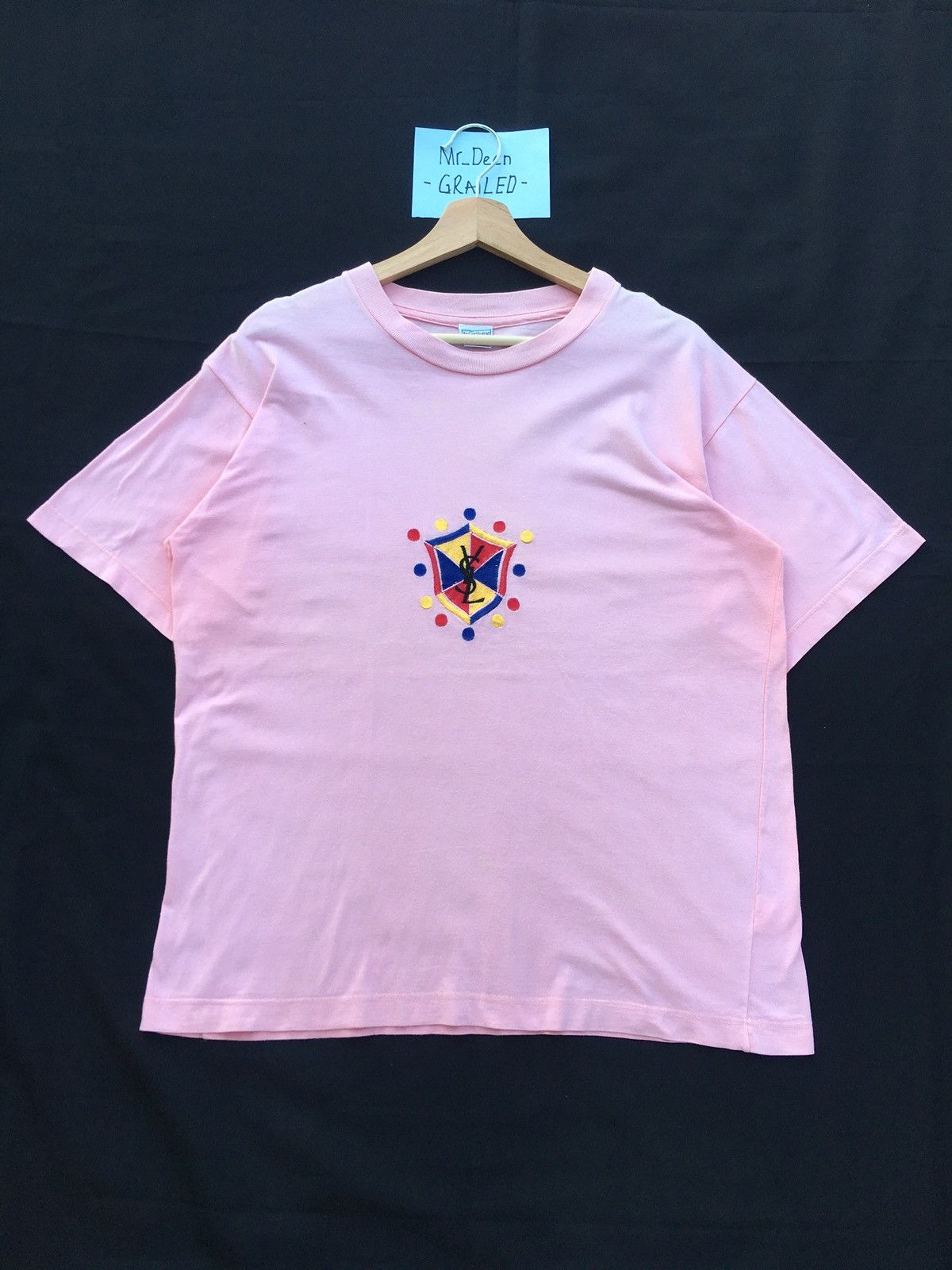 Yves Saint Laurent Rare Vintage Yves Saint Laurent Embroidered Logo Tshirt Size US M / EU 48-50 / 2 - 2 Thumbnail
