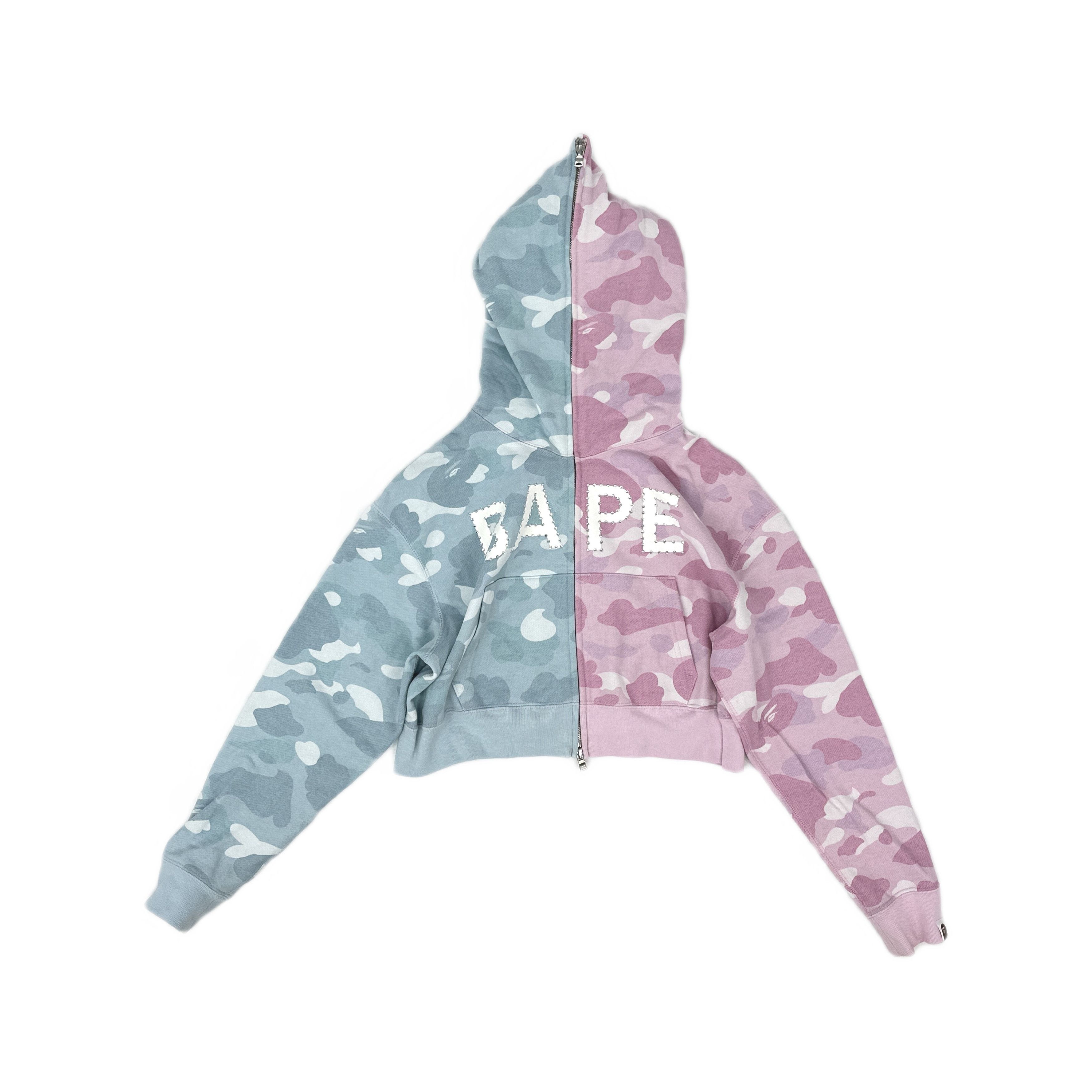 Bape A BATHING APE Split Camo Zip Hoodie Size S Size S / US 4 / IT 40 - 1 Thumbnail