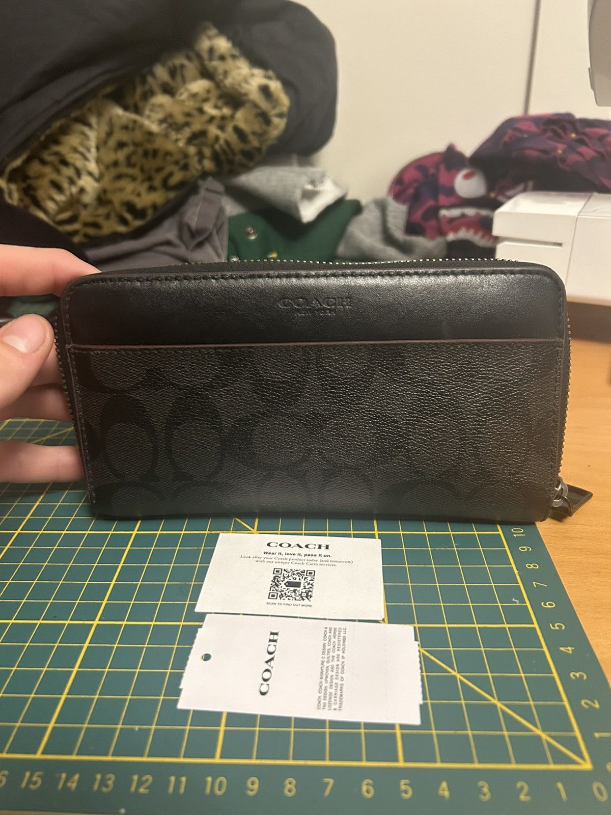 Coach Coach monogram leather and canvas accordion wallet Size ONE SIZE - 1 Thumbnail
