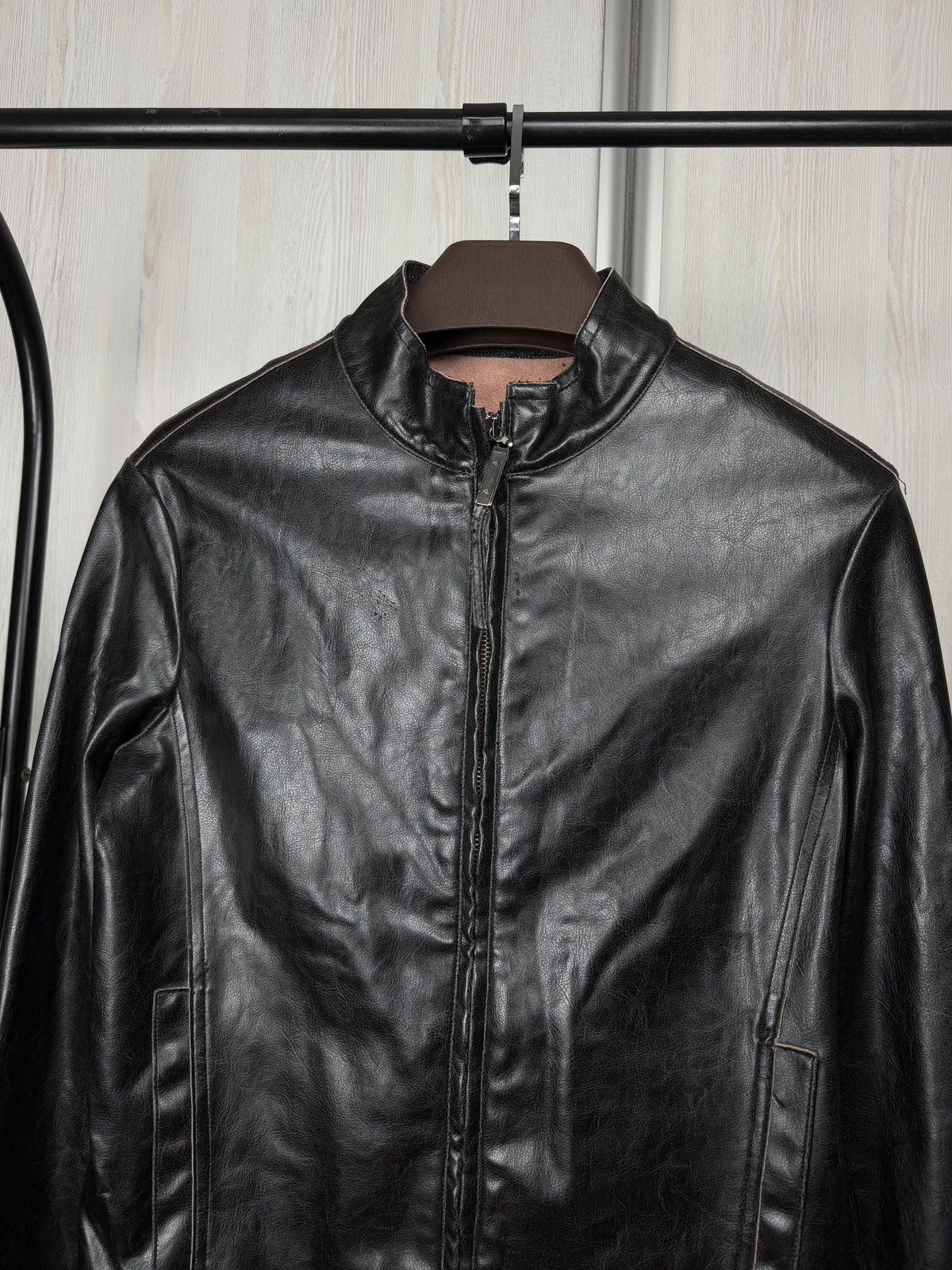 Ferre GF Ferre Jeans black faux leather bomber jacket size L Size US L / EU 52-54 / 3 - 3 Thumbnail