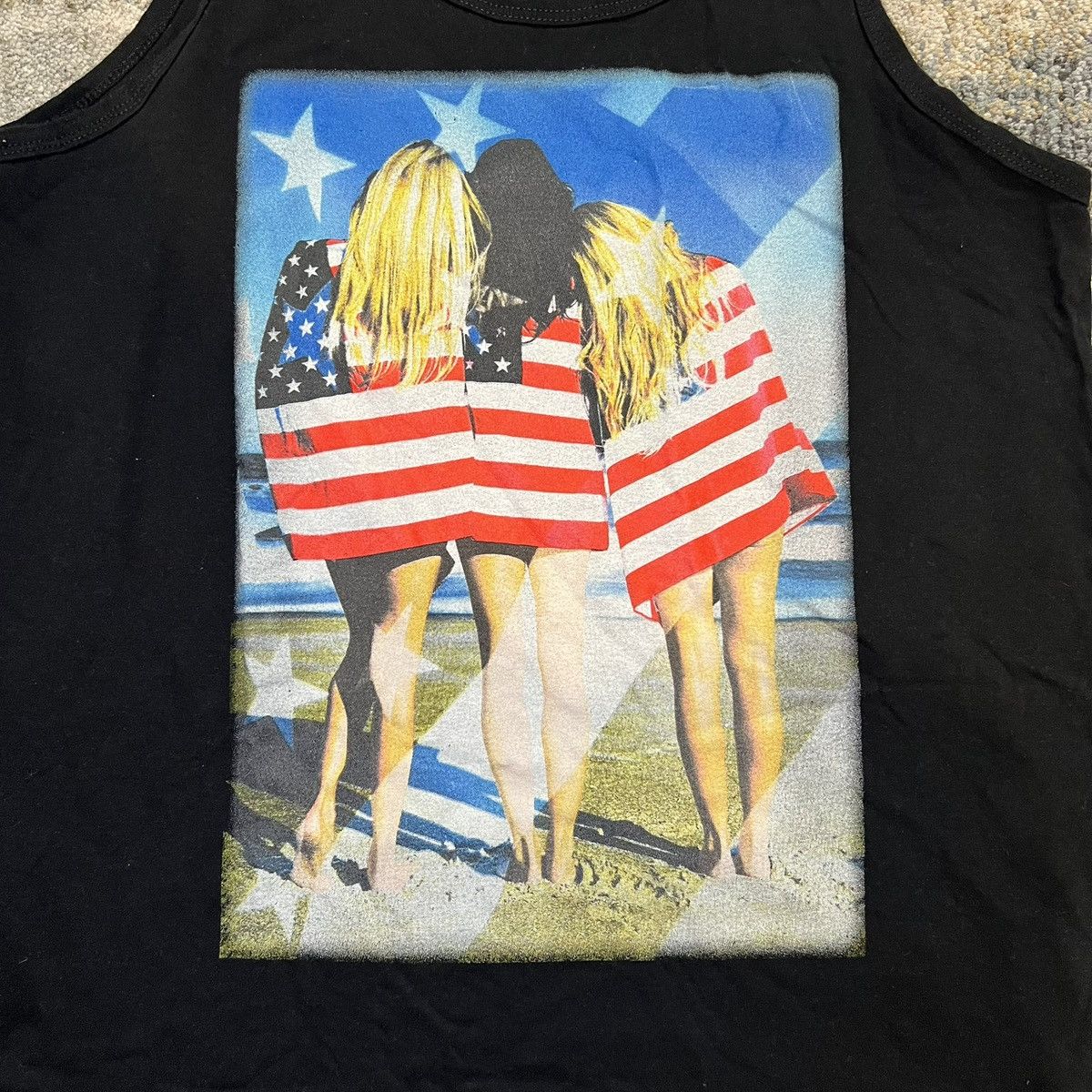 Bowery NEW 3 Girls Flag Tank Top size large black Size US L / EU 52-54 / 3 - 3 Thumbnail