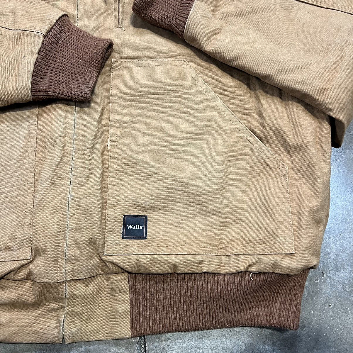 Vintage × Walls Walls Workwear Canvas Jacket Hooded Active Zip Up Faded Boxy Size US XL / EU 56 / 4 - 6 Thumbnail