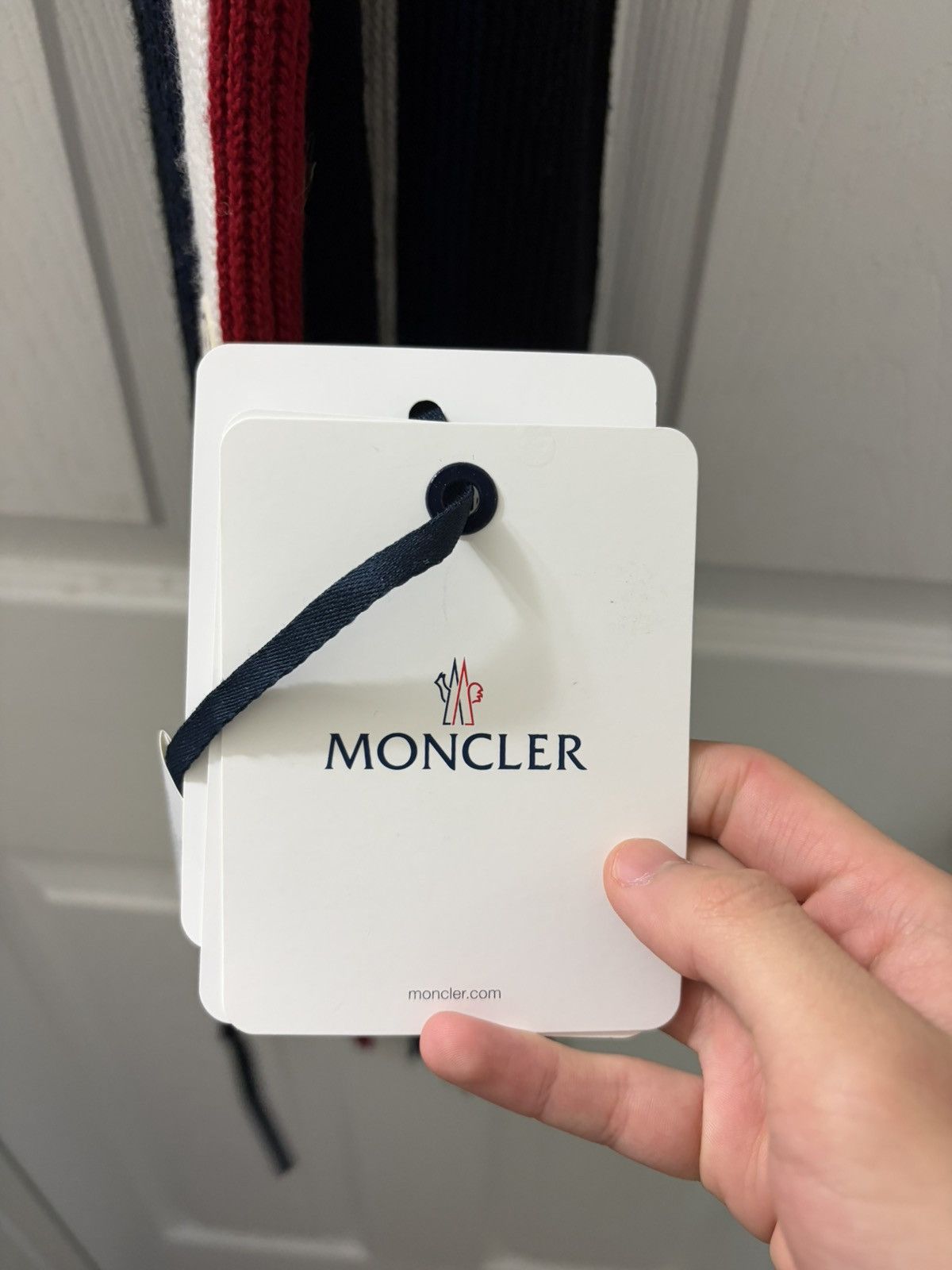 Moncler Moncler Tricolor strip Scarf Size ONE SIZE - 5 Thumbnail