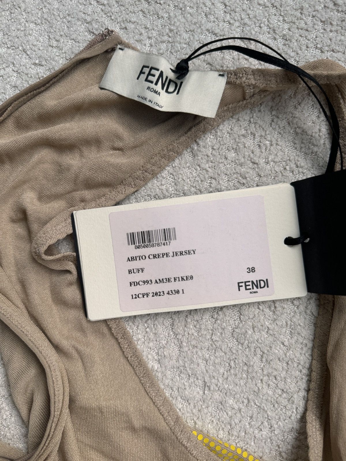 Fendi Fendi Yellow Jersey Dress Size XS / US 0-2 / IT 36-38 - 15 Thumbnail