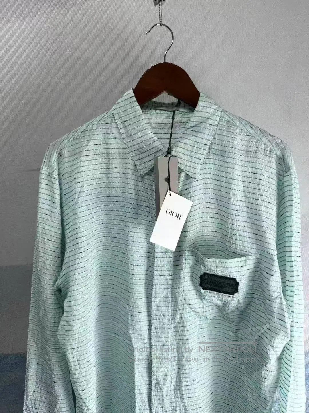 Dior Dior size 43 Mint Green Lettering Silk Shirt| Size US M / EU 48-50 / 2 - 2 Thumbnail