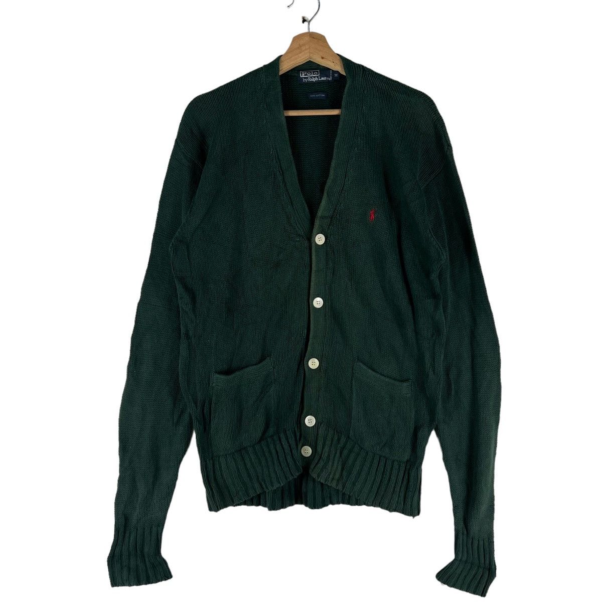 Polo Ralph Lauren 🔥VINTAGE KNIT CARDIGAN JACKET POLO RALPH LAUREN RICH GREEN Size US M / EU 48-50 / 2 - 1 Thumbnail