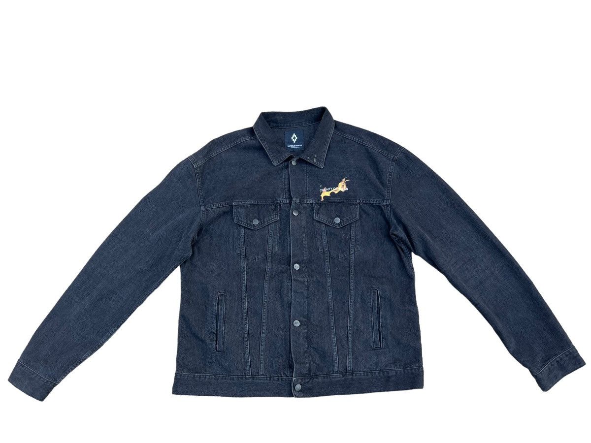 Marcelo Burlon Burning 🔥 Basketball Fade Black Denim Trucker Jacket Size US XXL / EU 58 / 5 - 1 Thumbnail