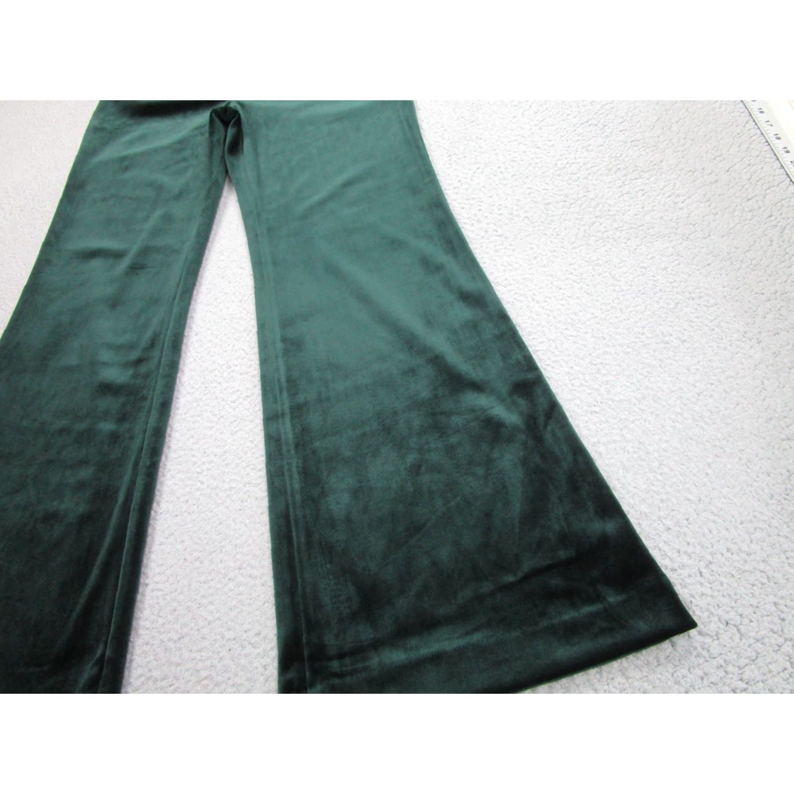 Express Womens Velvet Kick Flare Pants 12R Jewel Green Whims Goth Dark Romantic y2k Size 34" / US 12 / IT 48 - 3 Thumbnail