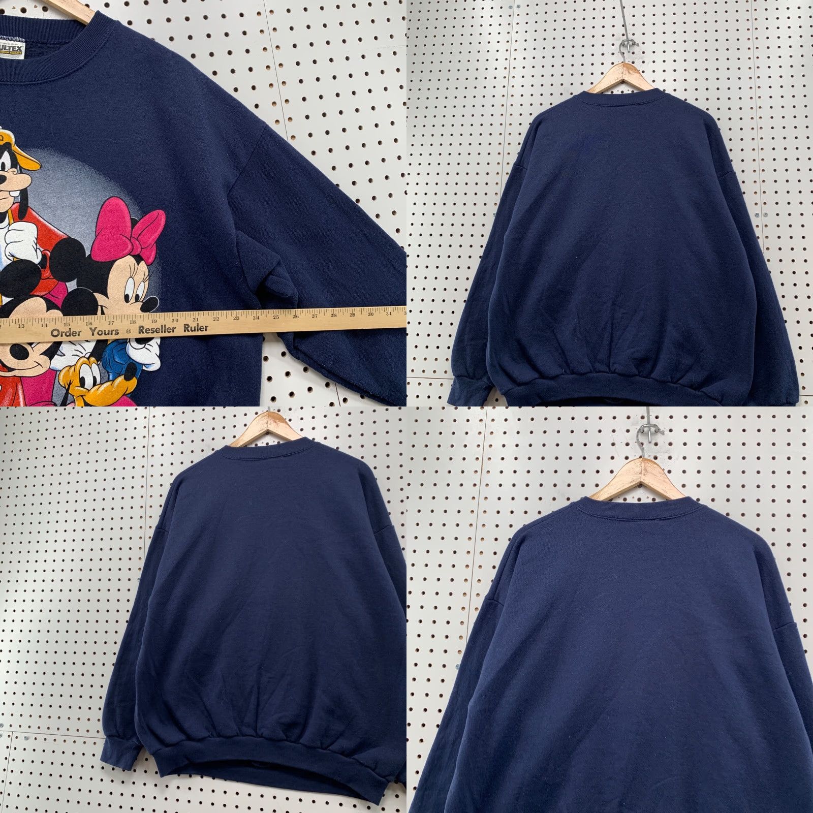 Tultex VINTAGE Mikey Mouse Minnie Crewneck Sweatshirt Men XL Navy Blue USA 24x28.5 Graphic Print Tultex 90s Cartoon Mens Size US XL / EU 56 / 4 - 10 Thumbnail