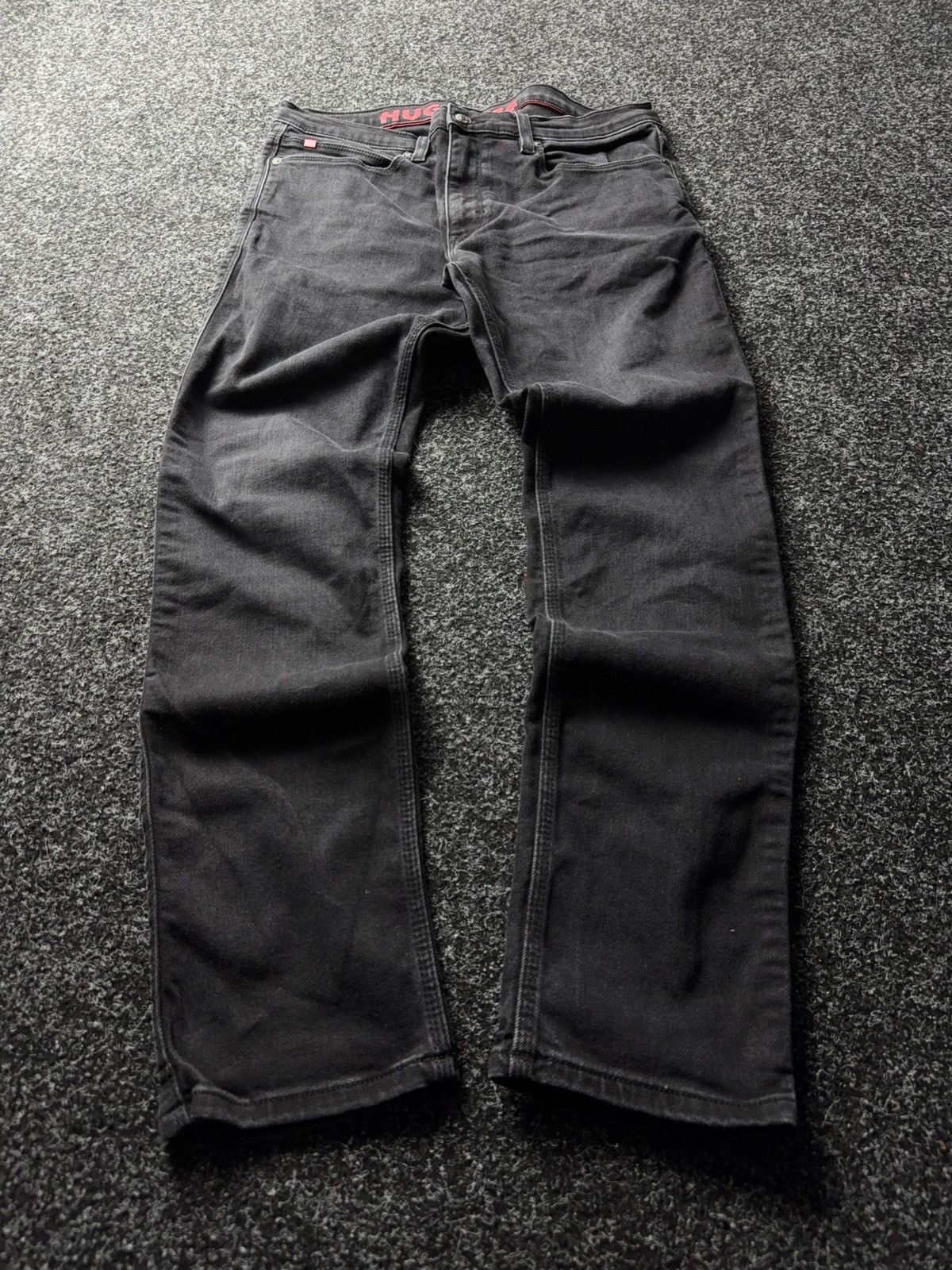 Luxury 00s Y2K HUGO Boss 1734 black Slim fit denim jeans