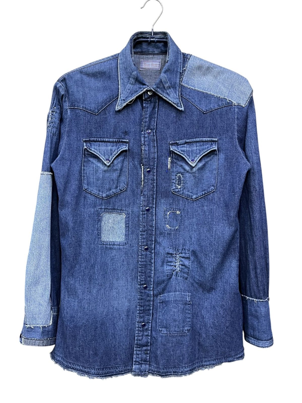 Blue Blue Japan Blue Blue Japan Boro Patchwork Denim Pearl Snap Shirt Size US S / EU 44-46 / 1 - 2 Thumbnail