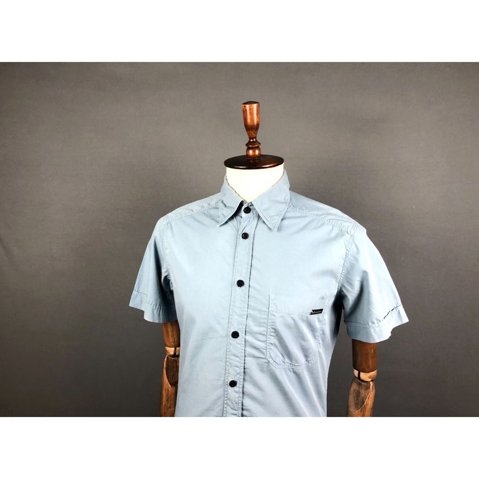 Dolce & Gabbana Dolce&Gabbana Shirt Men M Blue Cotton Short Sleeve Button-Up Casual Collared Left Chest Pocket Branded Label Size US M / EU 48-50 / 2 - 5 Thumbnail
