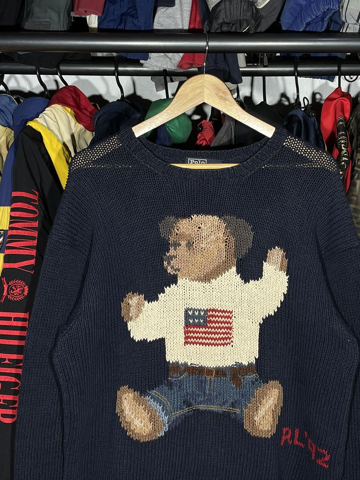 Polo Ralph Lauren × Vintage Sweater Polo Bear Vintage 1992 Hand Knit Size US XL / EU 56 / 4 - 2 Thumbnail