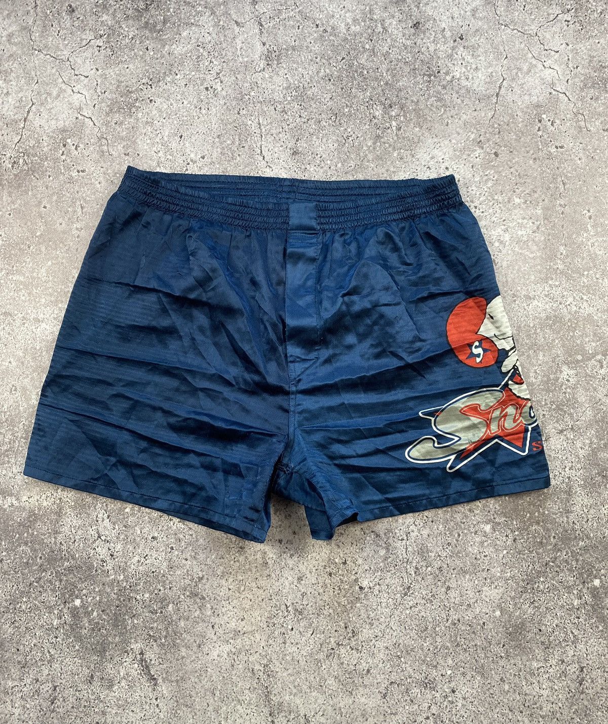 Peanuts × Vintage Vintage 90’s Snoopy Superstar big logo Shorts blue rugby Size US 30 / EU 46 - 1 Thumbnail