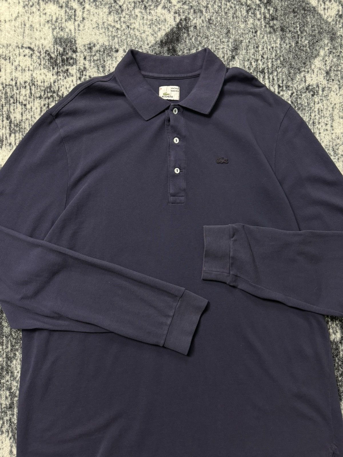 Lacoste × Vintage Vintage Lacoste Washed Polo Long Sleeve Y2K STYLE 90s Size US XXL / EU 58 / 5 - 5 Thumbnail
