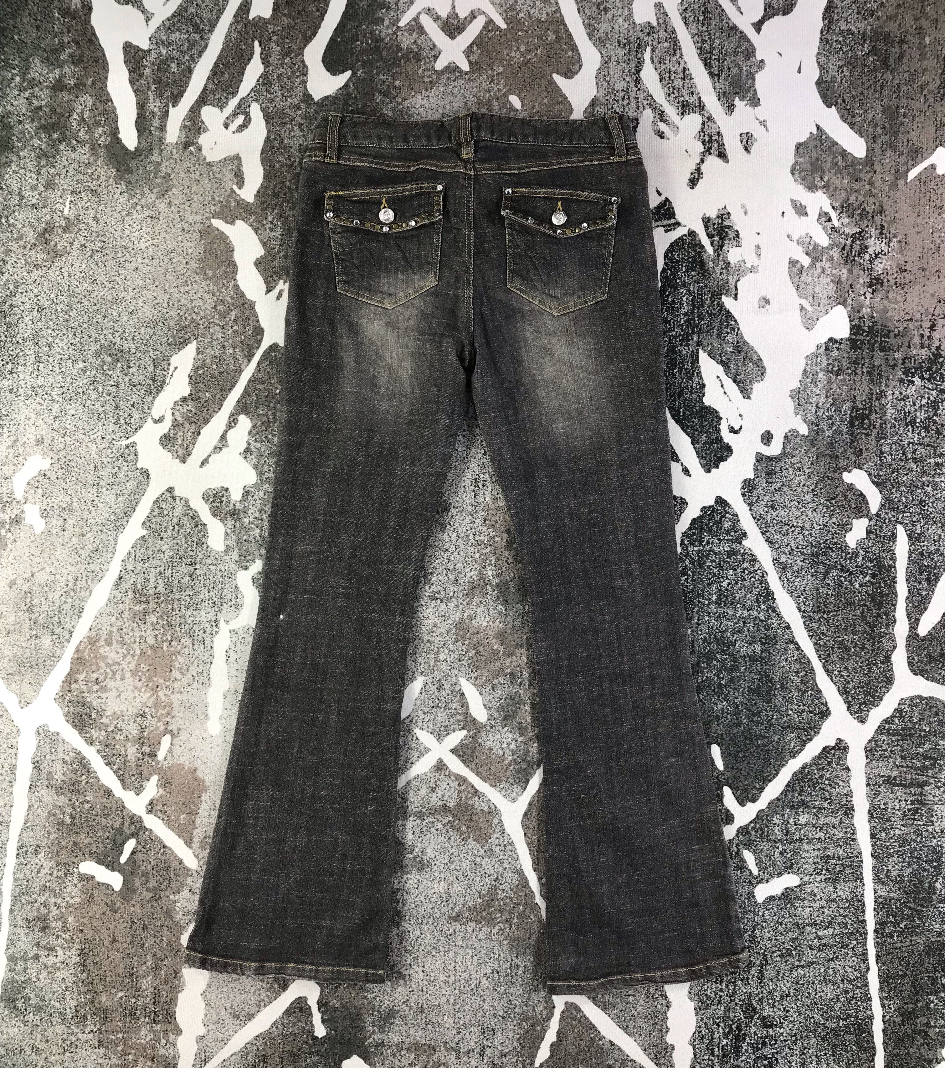 Japanese Brand Browdwin Jeans Faded Black Flare Denim KJ1587 Size 29" - 2 Thumbnail