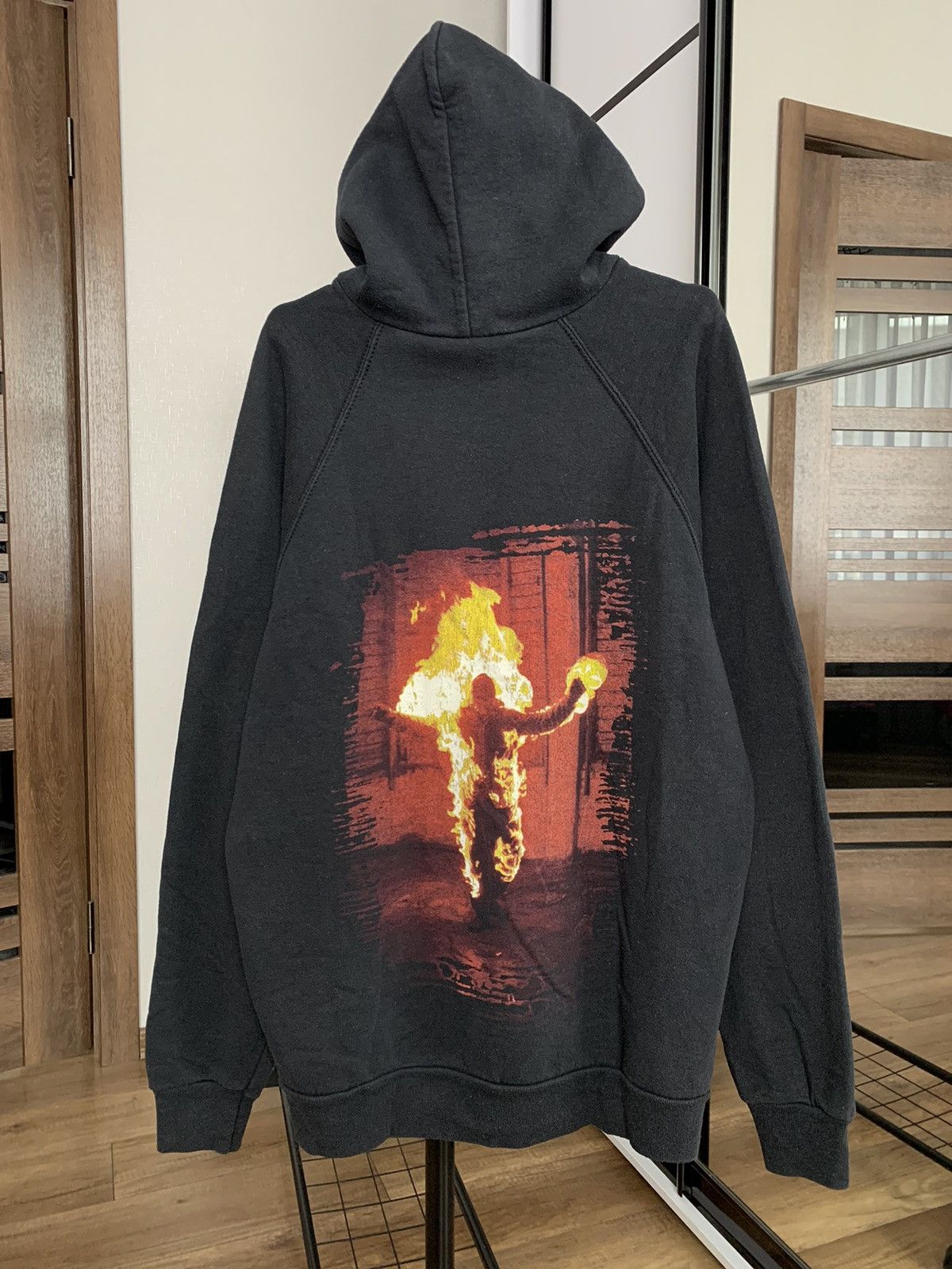 image of Rock Band x Vintage Rammstein Band Burning Man Hoodie Vintage Big Logo 90's in Black, Men's (Size X