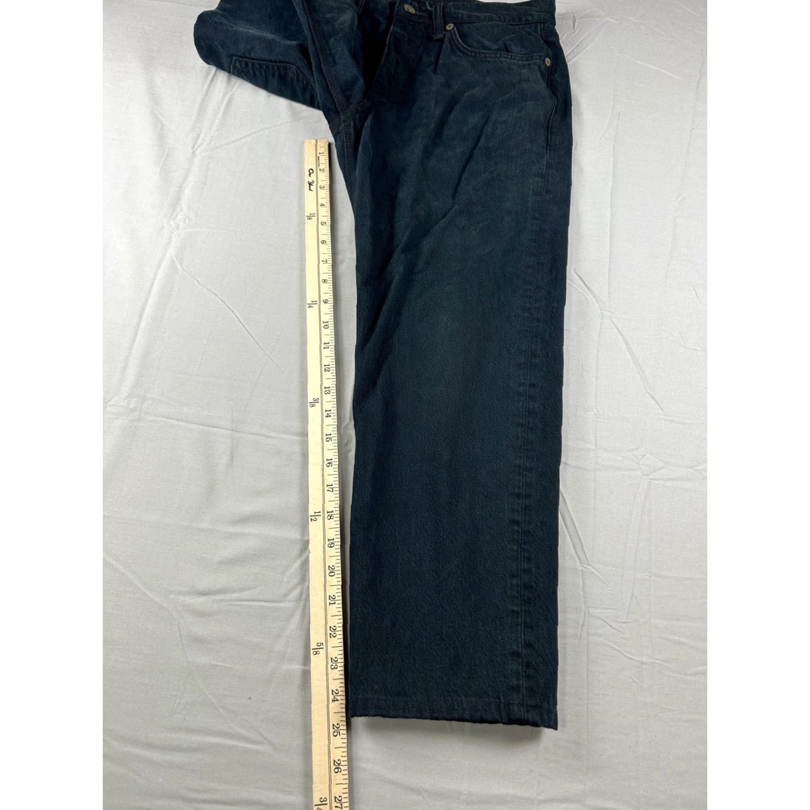 Rag & Bone VINTAGE Rag & Bone Jeans Mens 31X24.5 Black Denim Relaxed Wide Leg Button Fly Pants Size US 31 - 5 Thumbnail