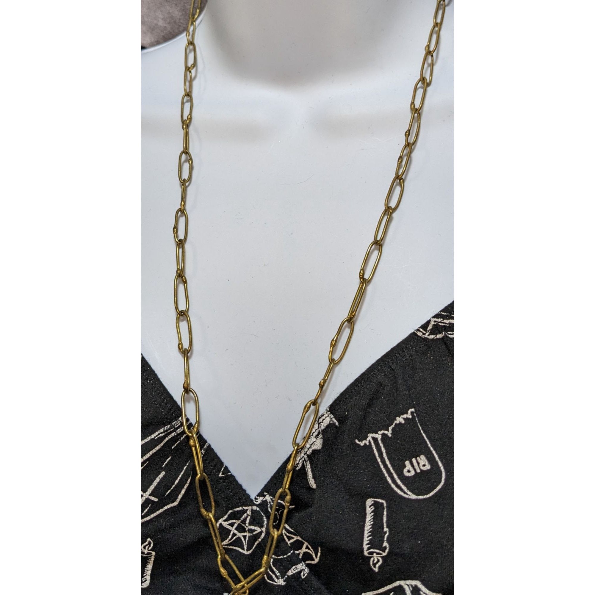 Other Distressed Brass Chain Necklace With Hook Clasp Size ONE SIZE - 5 Thumbnail