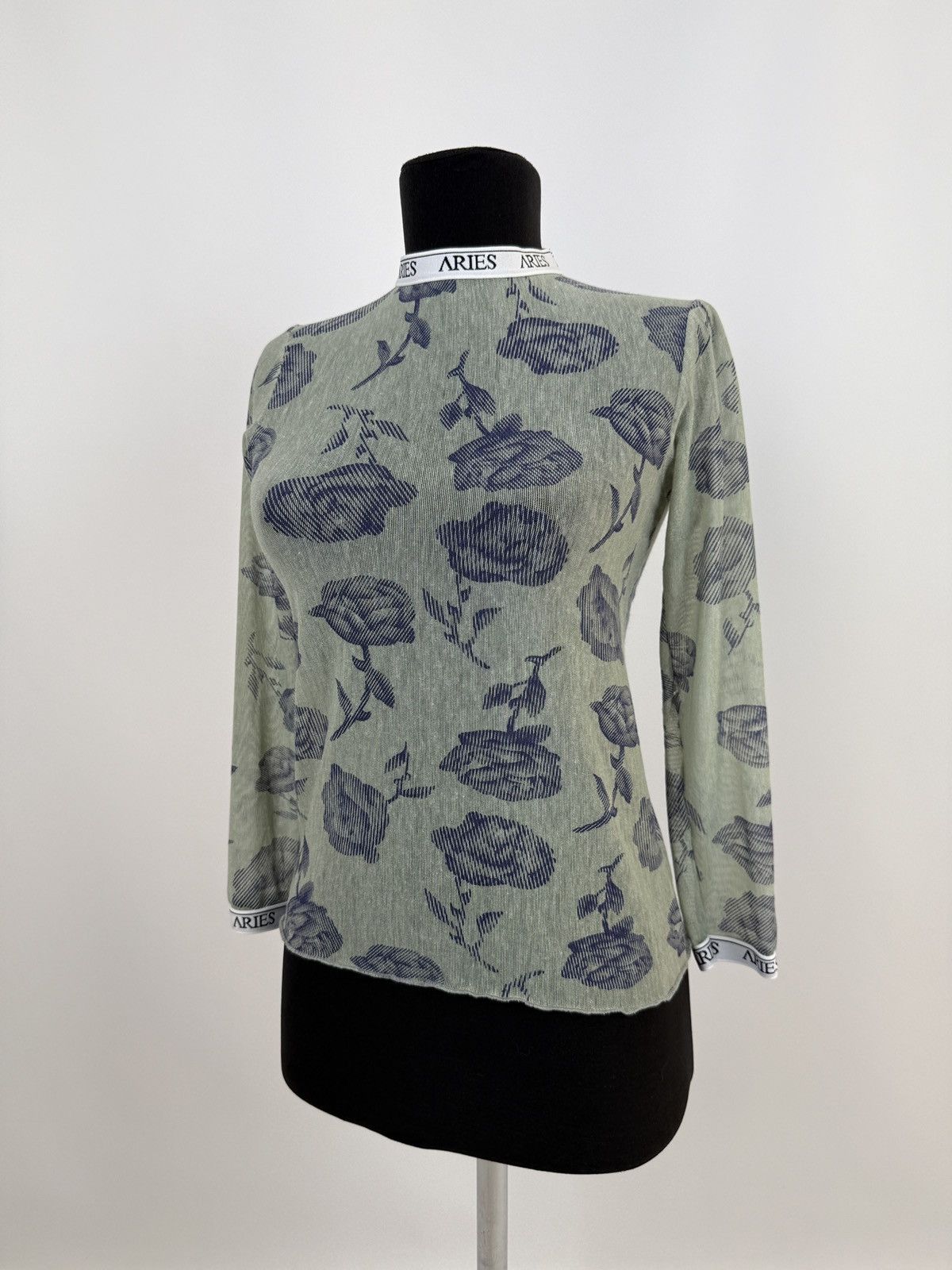 Aries Aries Roses Tulle Printed Long Sleeve Mesh Top Size M / US 6-8 / IT 42-44 - 1 Thumbnail