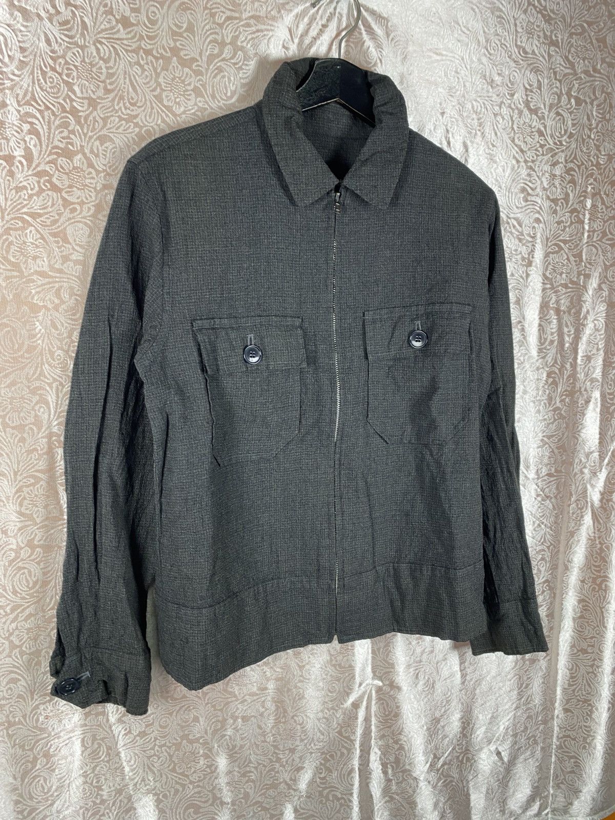 Japanese Brand Vintage FOUR BARS by Ryuichiro Shimazaki Textured Zip Jacket Size US M / EU 48-50 / 2 - 5 Thumbnail