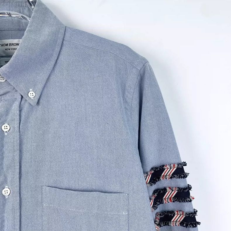 Thom Browne Thom Browne size1 Smog Blue Oxford cotton ragged collar lap Size US S / EU 44-46 / 1 - 3 Thumbnail
