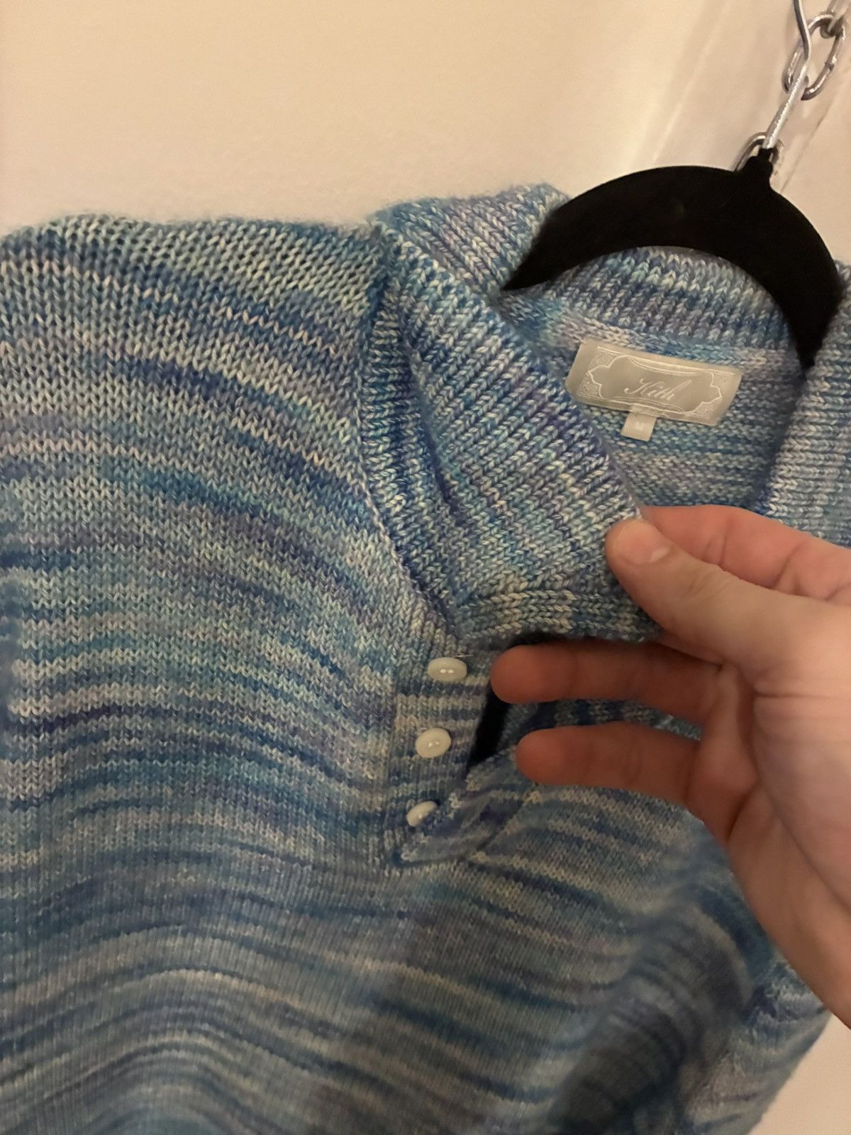 Kith Kith blue/purple knit longsleeve polo Size US M / EU 48-50 / 2 - 6 Thumbnail