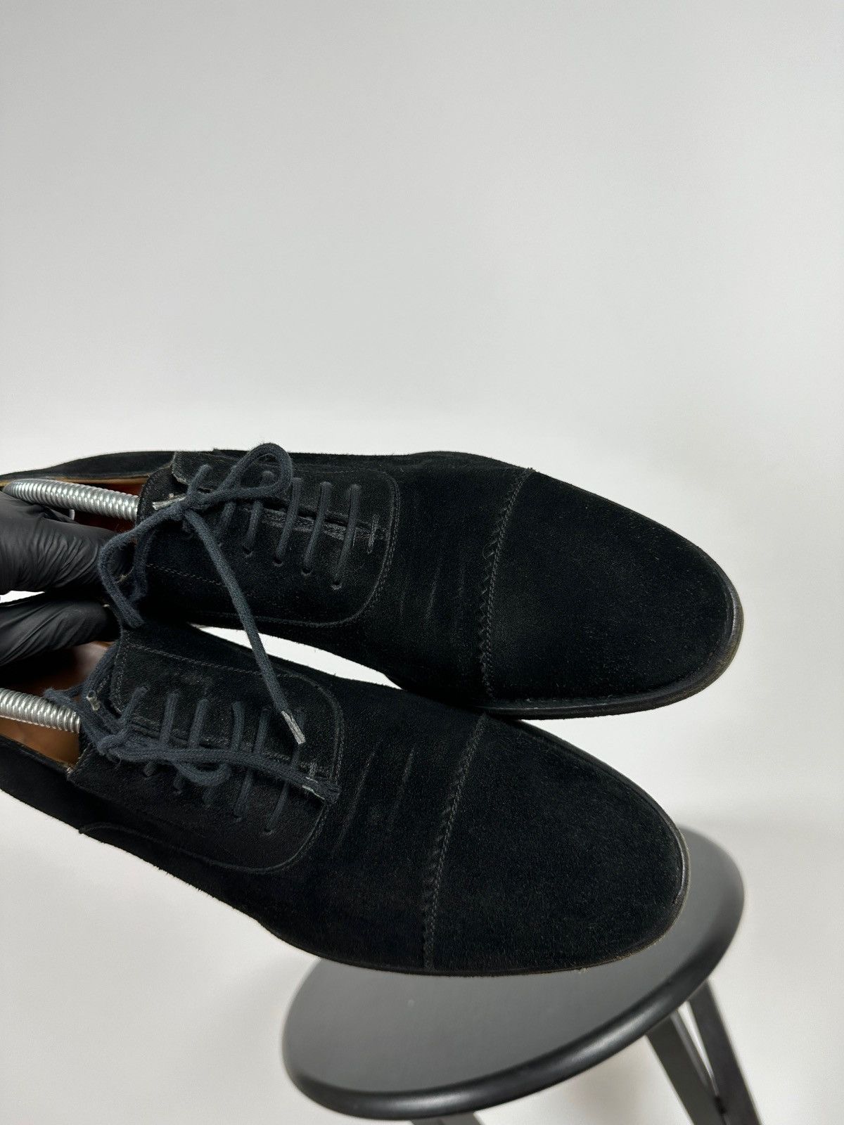 Gucci Gucci Black Suede Leather Oxford Dress Shoes Size US 9 / EU 42 - 20 Thumbnail