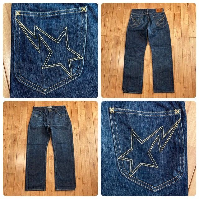 Bape BAPE STA Denim Pants a bathing ape star NIGO ★size M Size US 32 / EU 48 - 1 Thumbnail