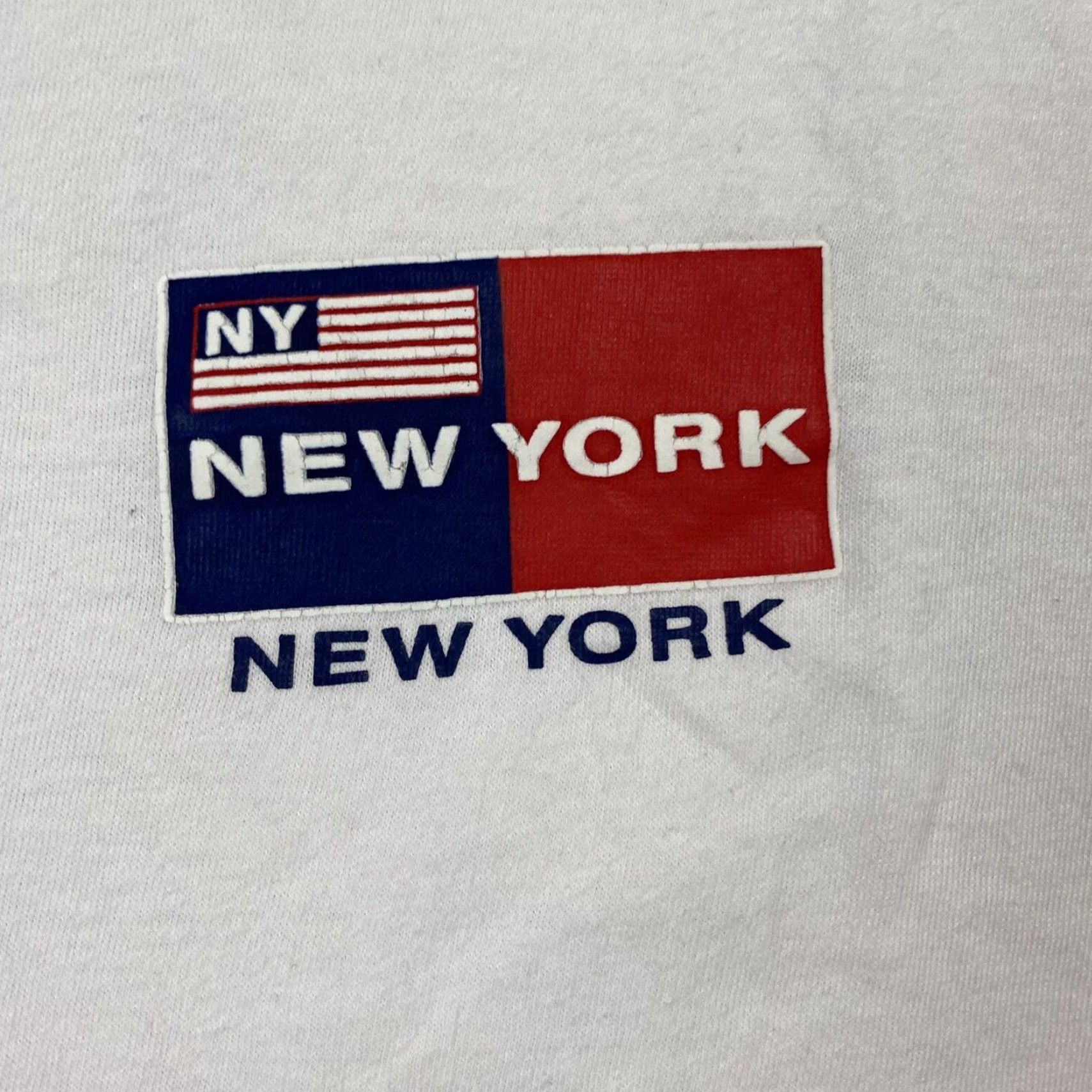 Vintage VINTAGE 90s NYC Times Square Tourist Logo T-Shirt Men Adult Large White Cotton Graphic Print Summer Size US L / EU 52-54 / 3 - 3 Thumbnail