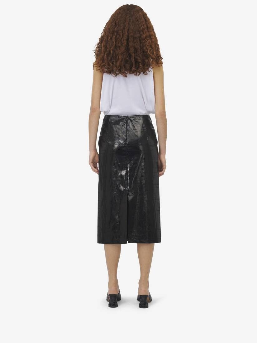 Alexander McQueen o1srvl11e0326 Tarpaulin Pencil Skirt in Black Size 26" / US 2 / IT 38 - 5 Thumbnail