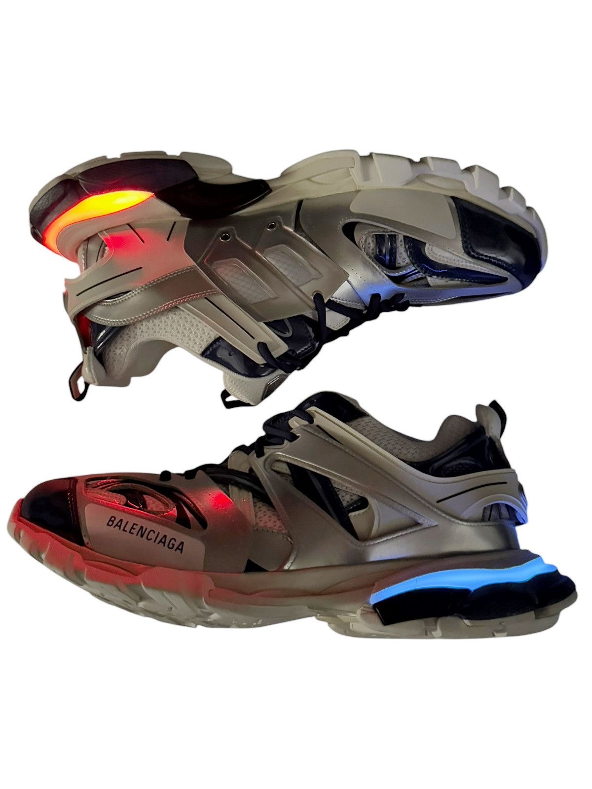 Balenciaga Track LED LIGHT Sneaker Silver Blue Metallic Size US 7 / EU 40 - 5 Thumbnail