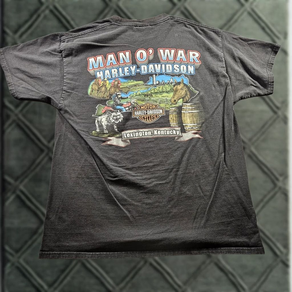 Harley Davidson Harley-Davidson Man O' War Shirt Mens Large Black Crew Neck Short Sleeve Graphic Print Motorcycle Tee Men X-Large Size US L / EU 52-54 / 3 - 1 Thumbnail