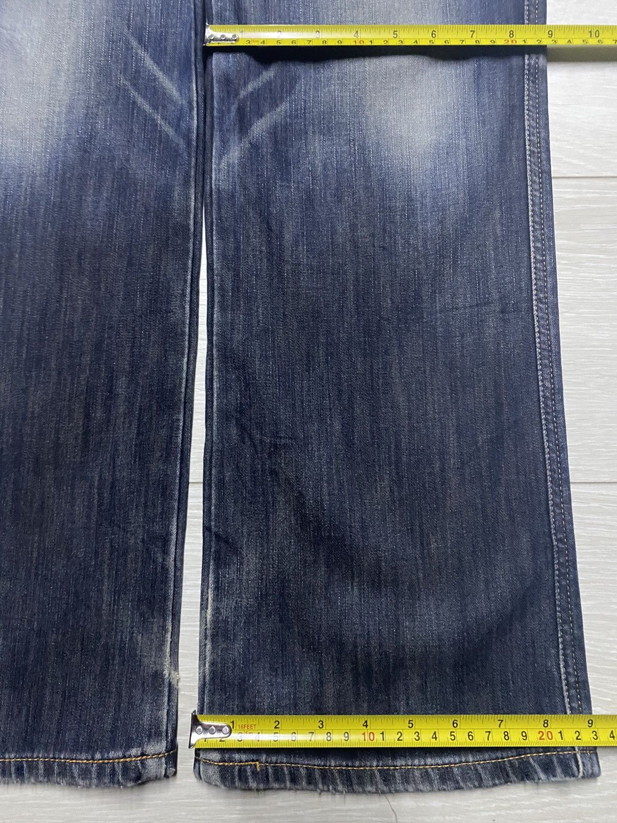 Junya Watanabe Vintage Edwin 503 Blue Trip Whisker Little Bootcut Jeans Size US 33 - 17 Thumbnail