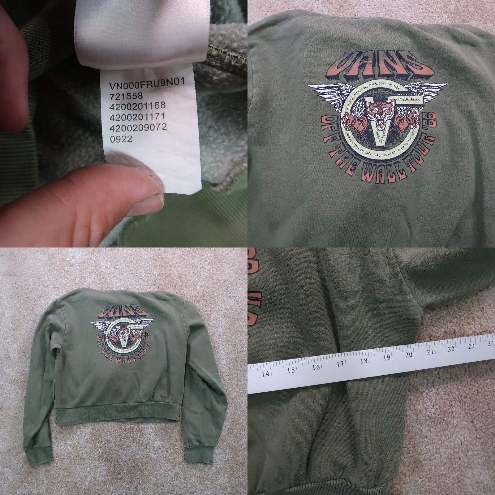Vans Vans Hoodie Women's M Hooded Sweatshirt Logo Long Sleeve green Size M / US 6-8 / IT 42-44 - 8 Thumbnail