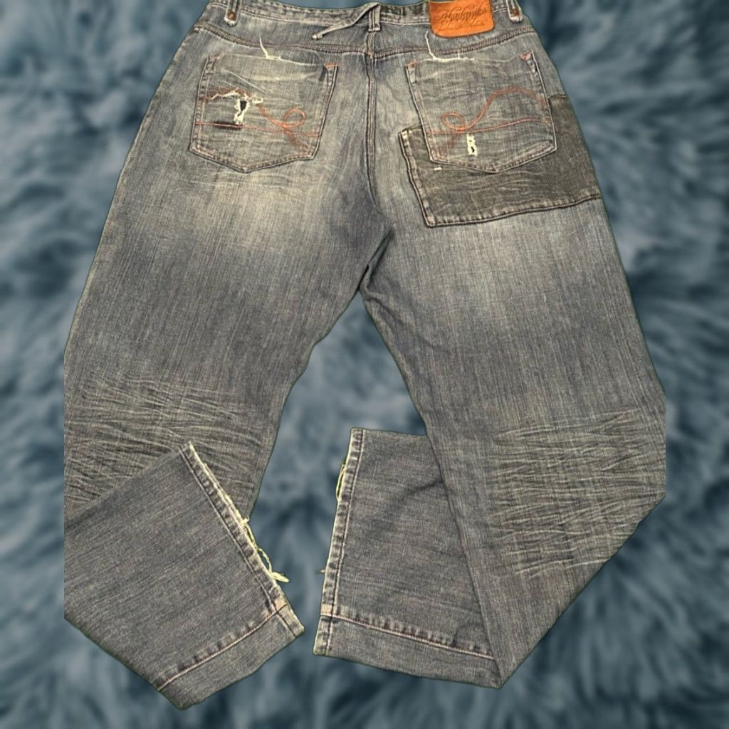 Akademiks VINTAGE Akademiks Jeans Baggy Grunge Skater Y2K VTG Mens Size 38 Distressed Jeans 38X32 Distressed Black Denim Wide-Leg Relaxed Men Size US 38 / EU 54 - 1 Thumbnail