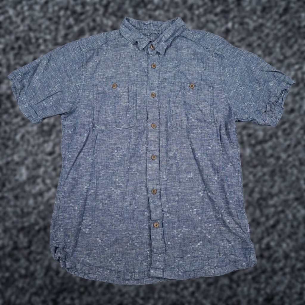 Patagonia PATAGONIA Back Step Shirt Men's M Blue Short Sleeve Hemp Cotton Lightweight Button-Up Casual Fall Spring Summer Size US M / EU 48-50 / 2 - 1 Thumbnail